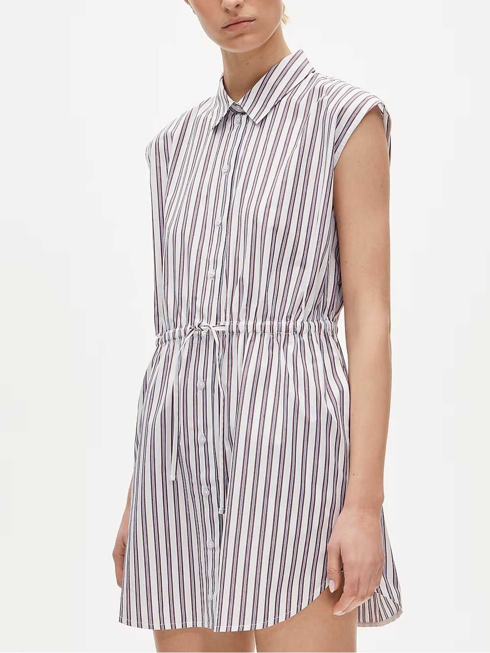 Jcrew Striped sleeveless shirt dress XS 0 JCrew striped button down mini dress
